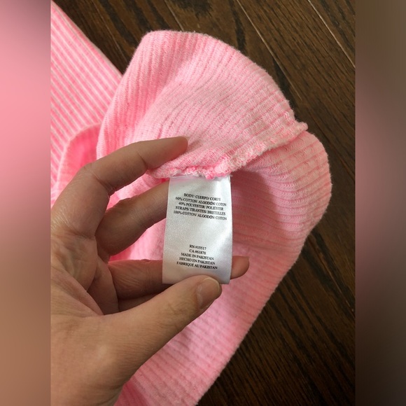 Vince Camuto Girls 6X Woven Cotton Pink/White Striped Halter Ruffled Hem Dress - Picture 5 of 9